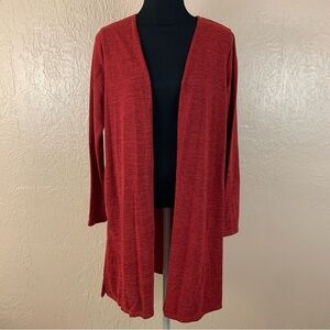 Notations Red Long Sleeve Long Cardigan Duster